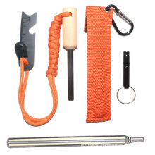 Outdoor Camping Gear Bellows Fire Starter Survival Kit ,Emergency Survival Kit with fire starter pocket bellow whistle